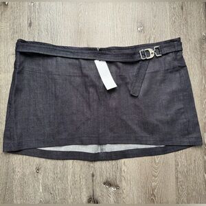 EB Denim Indigo Wrap Mini Skirt Buckle XXL